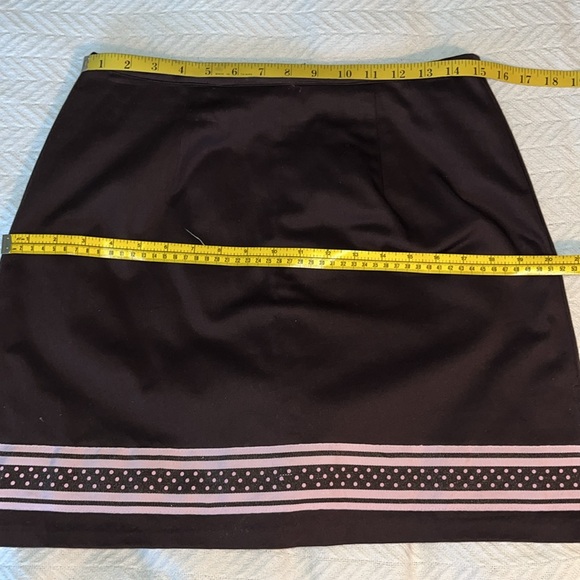 Alanni by Donny Brook Skirt Skort in Brown with Pink Grosgrain Ribbon Trim 8 - Picture 6 of 8